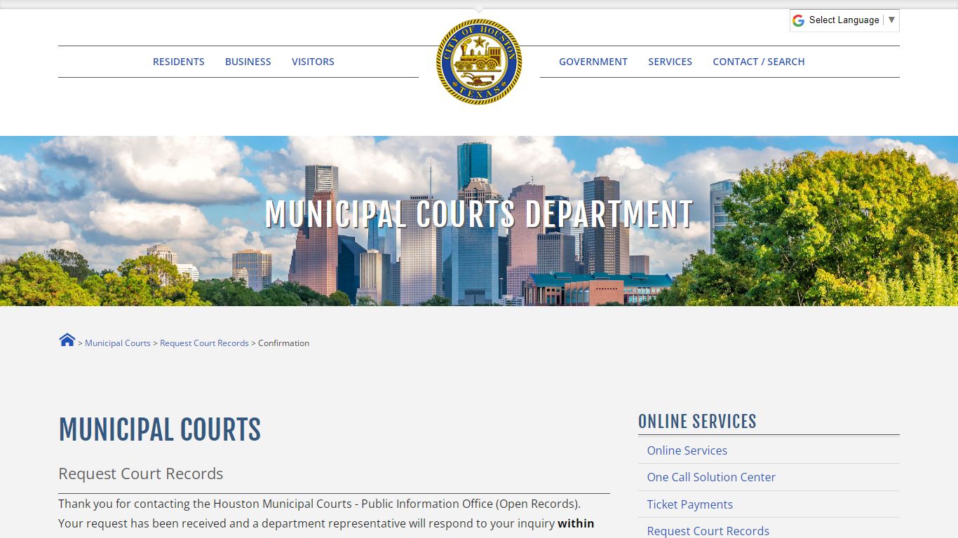 Request Court Records - Houston